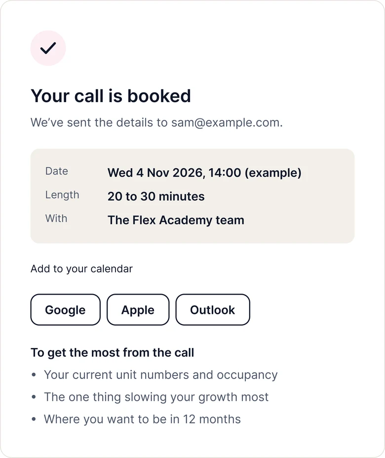 Your call is booked confirmation with details and preparation tips